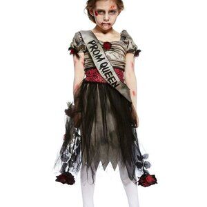 XLarge Girl Prom Queen Corpse Amscan Suit Yourself Costumes dress, sash, Corsage